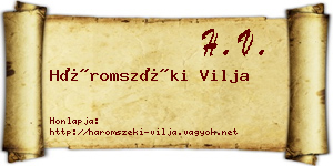 Háromszéki Vilja névjegykártya